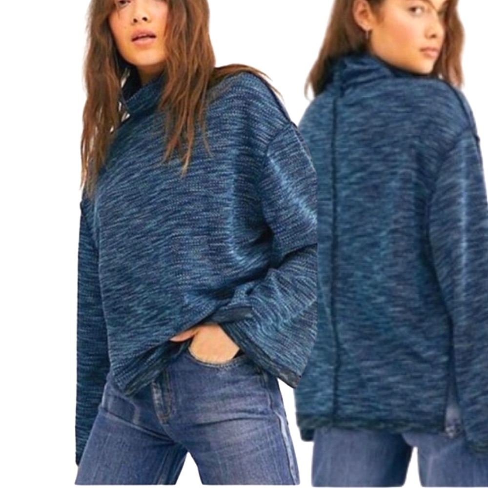 NWT-FP-We The Free Sunny Days Turtleneck Top in Overboard Combo